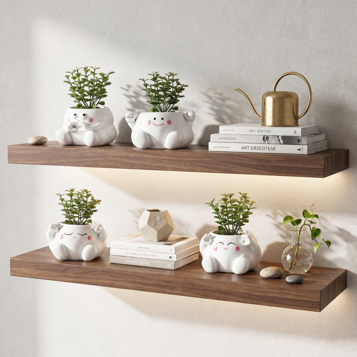 Clouds 4Pcs Set O Heart Sooper Victory Polyresin Cute Smiling Cloud Succulent Planter Decorative Mini Vase Indoor Outdoor Home Office Desk Decor Pen Pencil Holder Propagator Kit