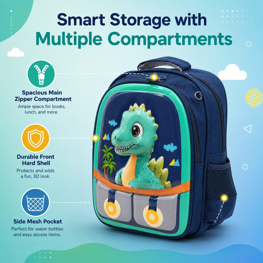 14.5 Inch School Backpack Lightweight Water-Resistant Book bag with Multiple Compartments, Padded Shoulder Straps & Side Bottle Pocket, Durable Daily Travel Bag