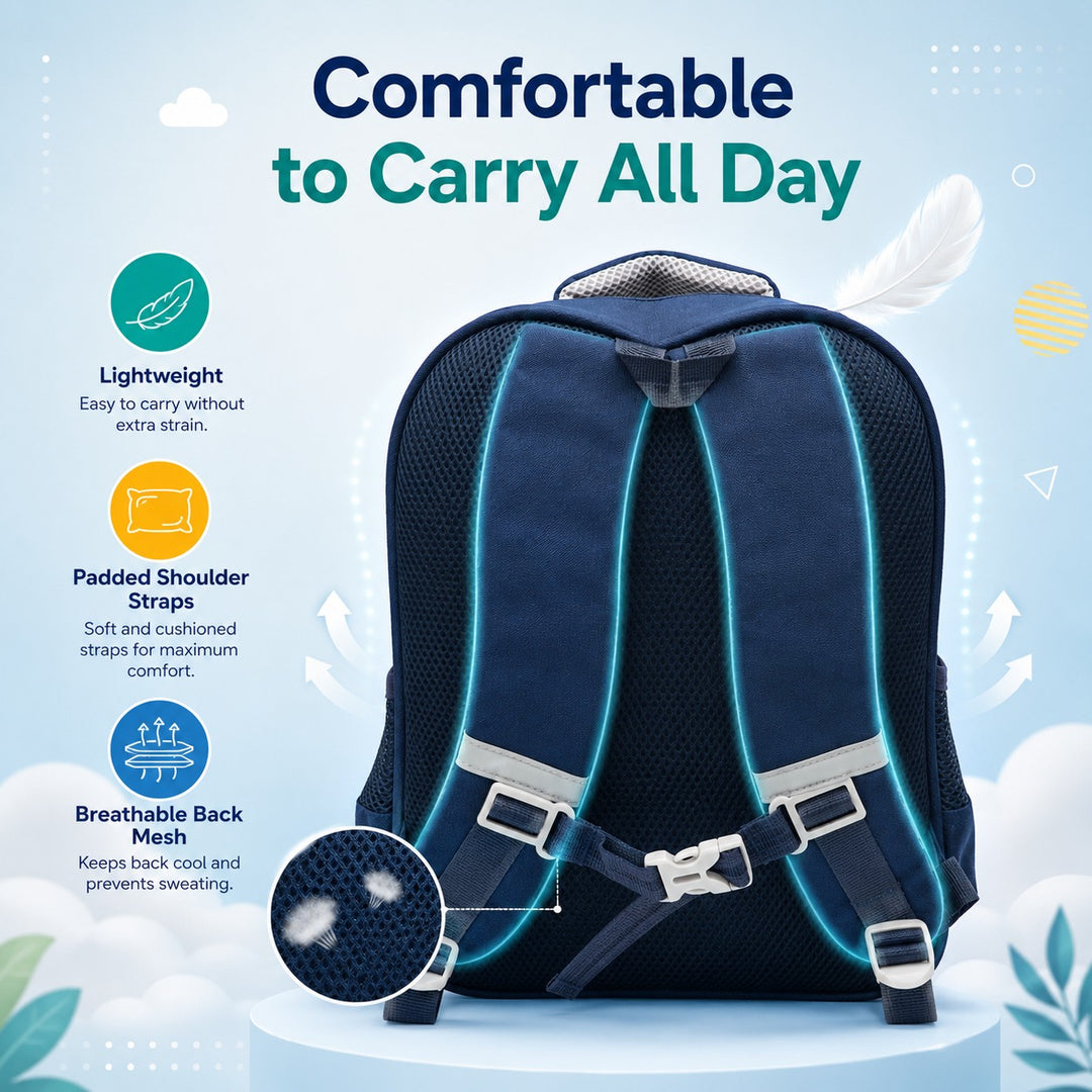 14.5 Inch School Backpack Lightweight Water-Resistant Book bag with Multiple Compartments, Padded Shoulder Straps & Side Bottle Pocket, Durable Daily Travel Bag