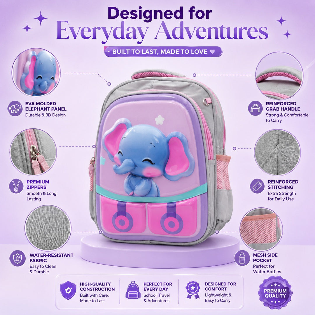 14.5 Inch School Backpack Lightweight Water-Resistant Book bag with Multiple Compartments, Padded Shoulder Straps & Side Bottle Pocket, Durable Daily Travel Bag
