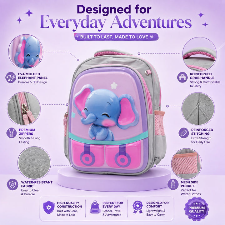 14.5 Inch School Backpack Lightweight Water-Resistant Book bag with Multiple Compartments, Padded Shoulder Straps & Side Bottle Pocket, Durable Daily Travel Bag