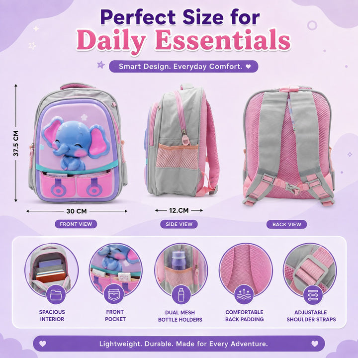 14.5 Inch School Backpack Lightweight Water-Resistant Book bag with Multiple Compartments, Padded Shoulder Straps & Side Bottle Pocket, Durable Daily Travel Bag