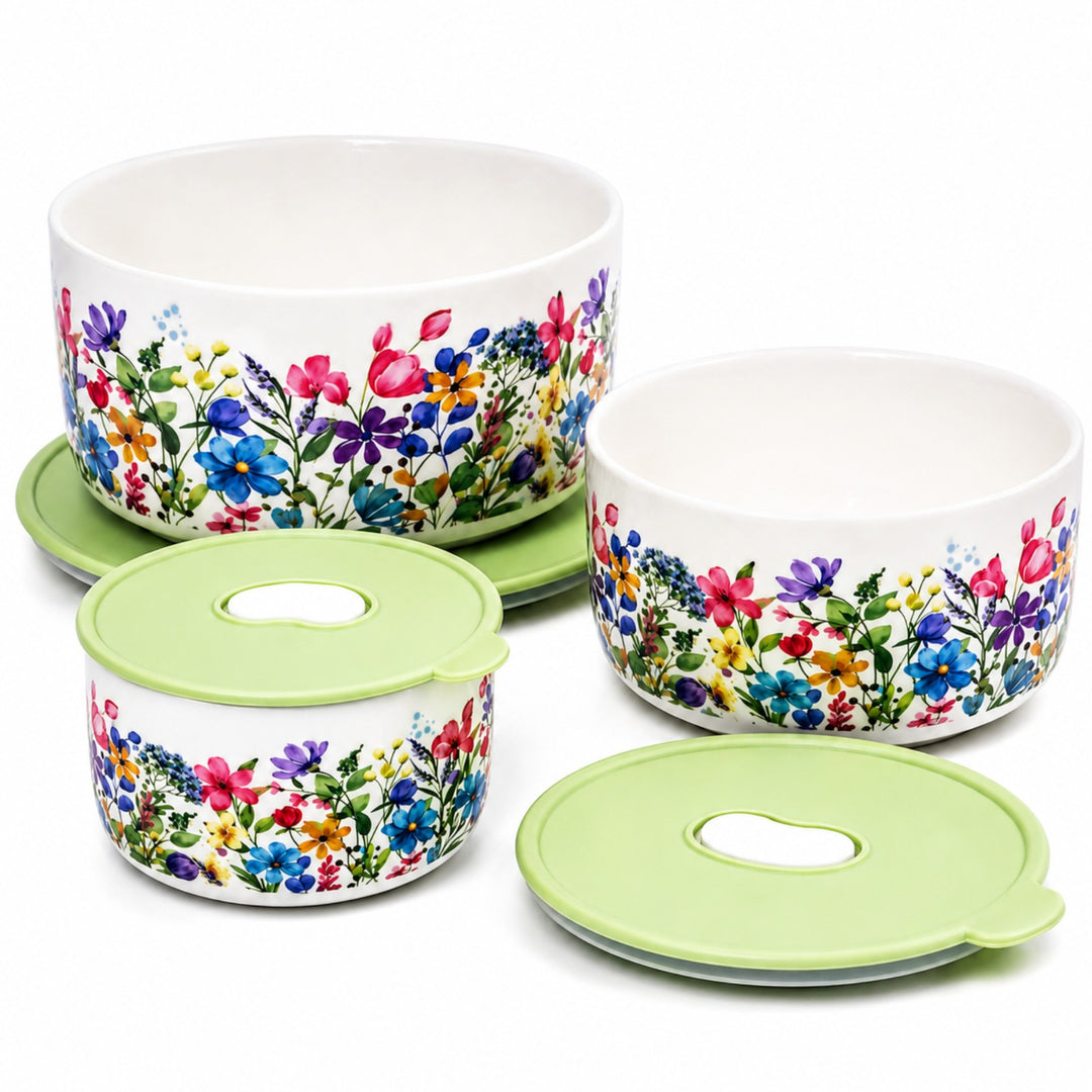 Ceramic Bowl Set Premium Porcelain Storage and Serving Bowls Microwave and Dishwasher Safe Soup Rice Snack Cereal Meal Prep Bowls Modern Kitchen Food Container Set