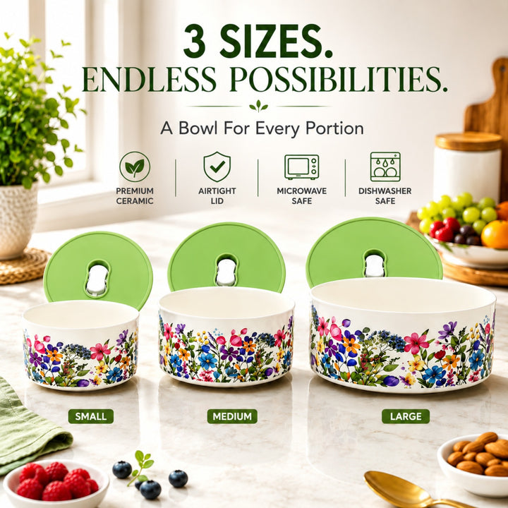 Ceramic Bowl Set Premium Porcelain Storage and Serving Bowls Microwave and Dishwasher Safe Soup Rice Snack Cereal Meal Prep Bowls Modern Kitchen Food Container Set