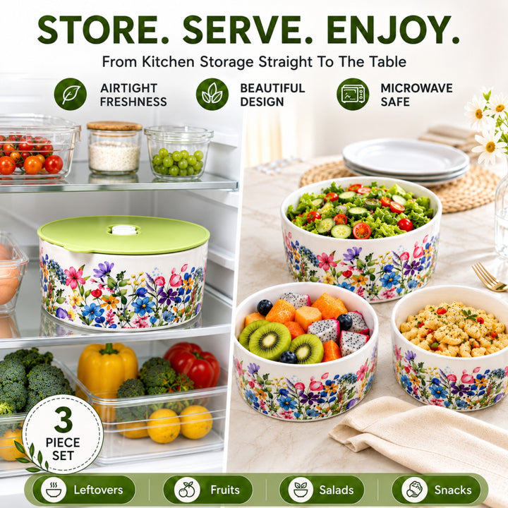 Ceramic Bowl Set Premium Porcelain Storage and Serving Bowls Microwave and Dishwasher Safe Soup Rice Snack Cereal Meal Prep Bowls Modern Kitchen Food Container Set