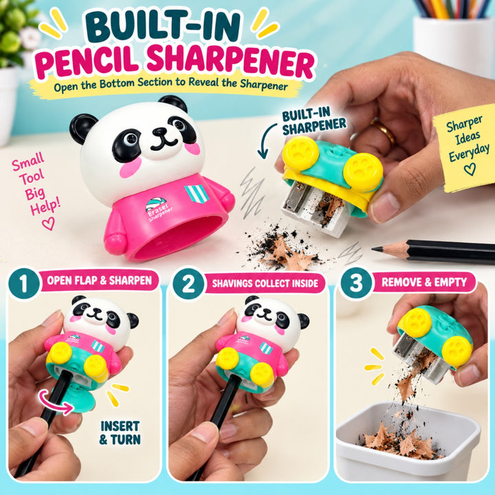 Sharpener Teddy Pencil Sharpener, Compact Manual Pencil Sharpener, Portable Stationery Sharpener for Writing, Drawing, Sketching, Office, School and Everyday Use