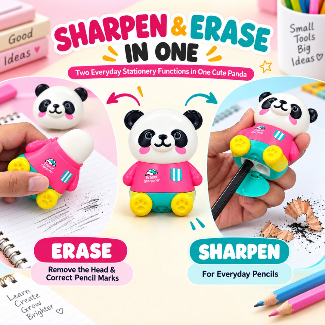 Sharpener Teddy Pencil Sharpener, Compact Manual Pencil Sharpener, Portable Stationery Sharpener for Writing, Drawing, Sketching, Office, School and Everyday Use