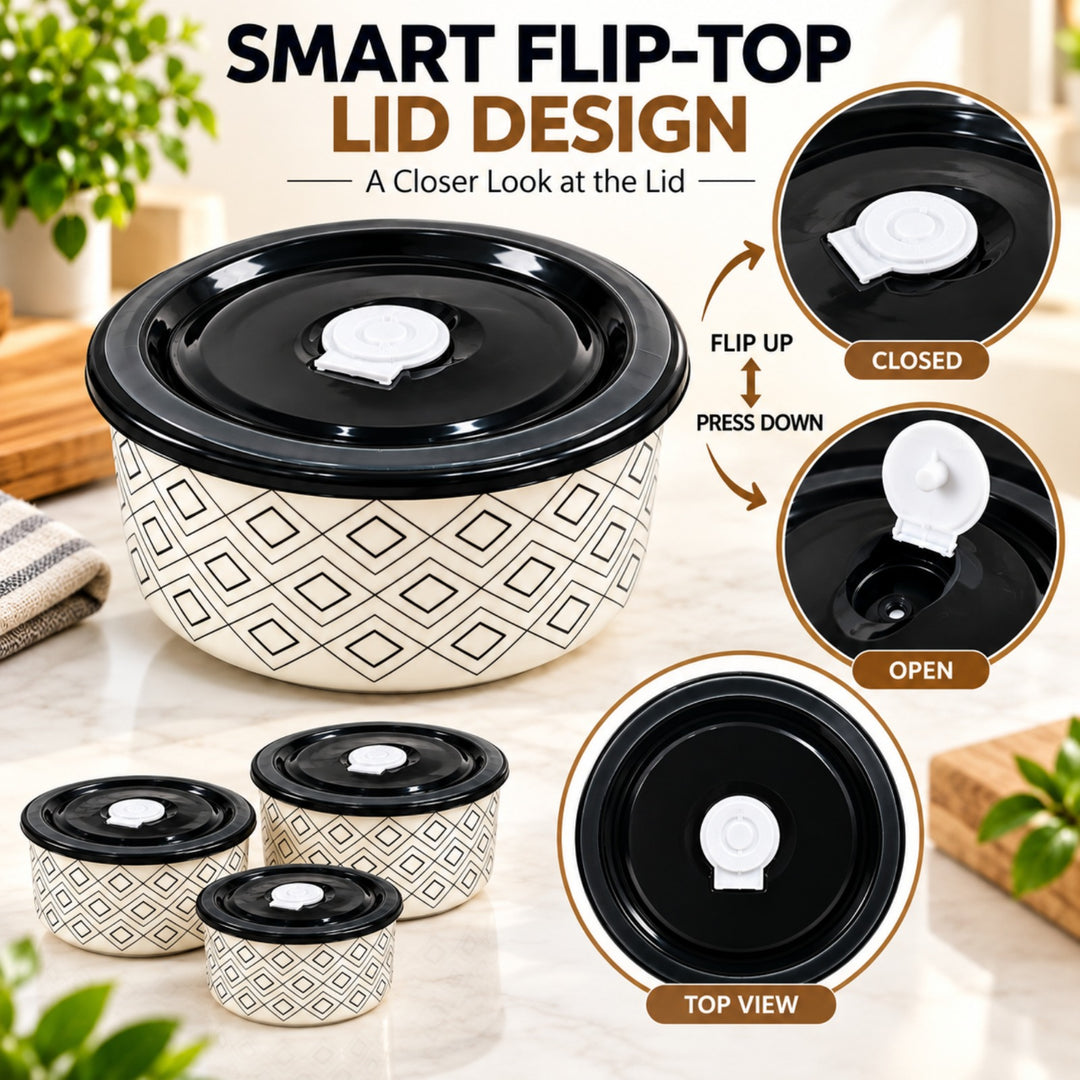 Ceramic Bowl Set Premium Porcelain Storage and Serving Bowls Microwave and Dishwasher Safe Soup Rice Snack Cereal Meal Prep Bowls Modern Kitchen Food Container Set