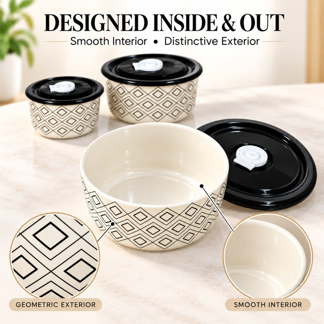 Ceramic Bowl Set Premium Porcelain Storage and Serving Bowls Microwave and Dishwasher Safe Soup Rice Snack Cereal Meal Prep Bowls Modern Kitchen Food Container Set