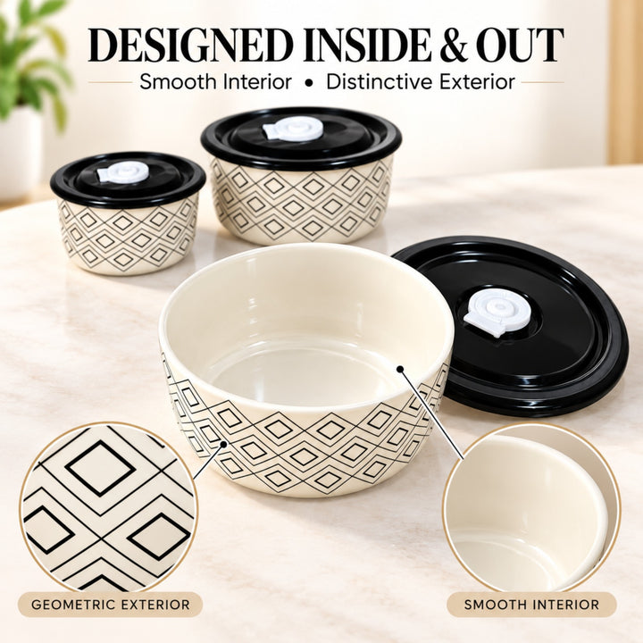Ceramic Bowl Set Premium Porcelain Storage and Serving Bowls Microwave and Dishwasher Safe Soup Rice Snack Cereal Meal Prep Bowls Modern Kitchen Food Container Set