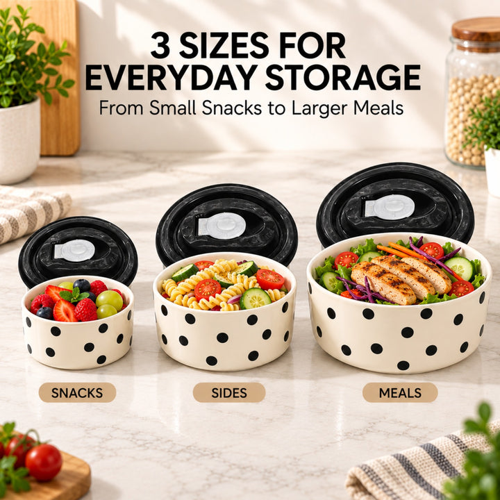Ceramic Bowl Set Premium Porcelain Storage and Serving Bowls Microwave and Dishwasher Safe Soup Rice Snack Cereal Meal Prep Bowls Modern Kitchen Food Container Set