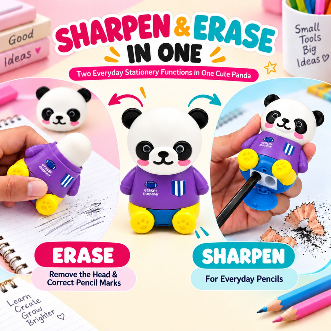 Sharpener Teddy Pencil Sharpener, Compact Manual Pencil Sharpener, Portable Stationery Sharpener for Writing, Drawing, Sketching, Office, School and Everyday Use