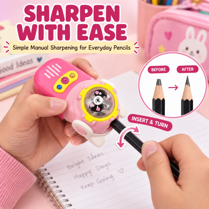 Sharpener Mobile Pencil Sharpener, Portable Manual Pencil Sharpener for School, Office, Students, Kids and Drawing