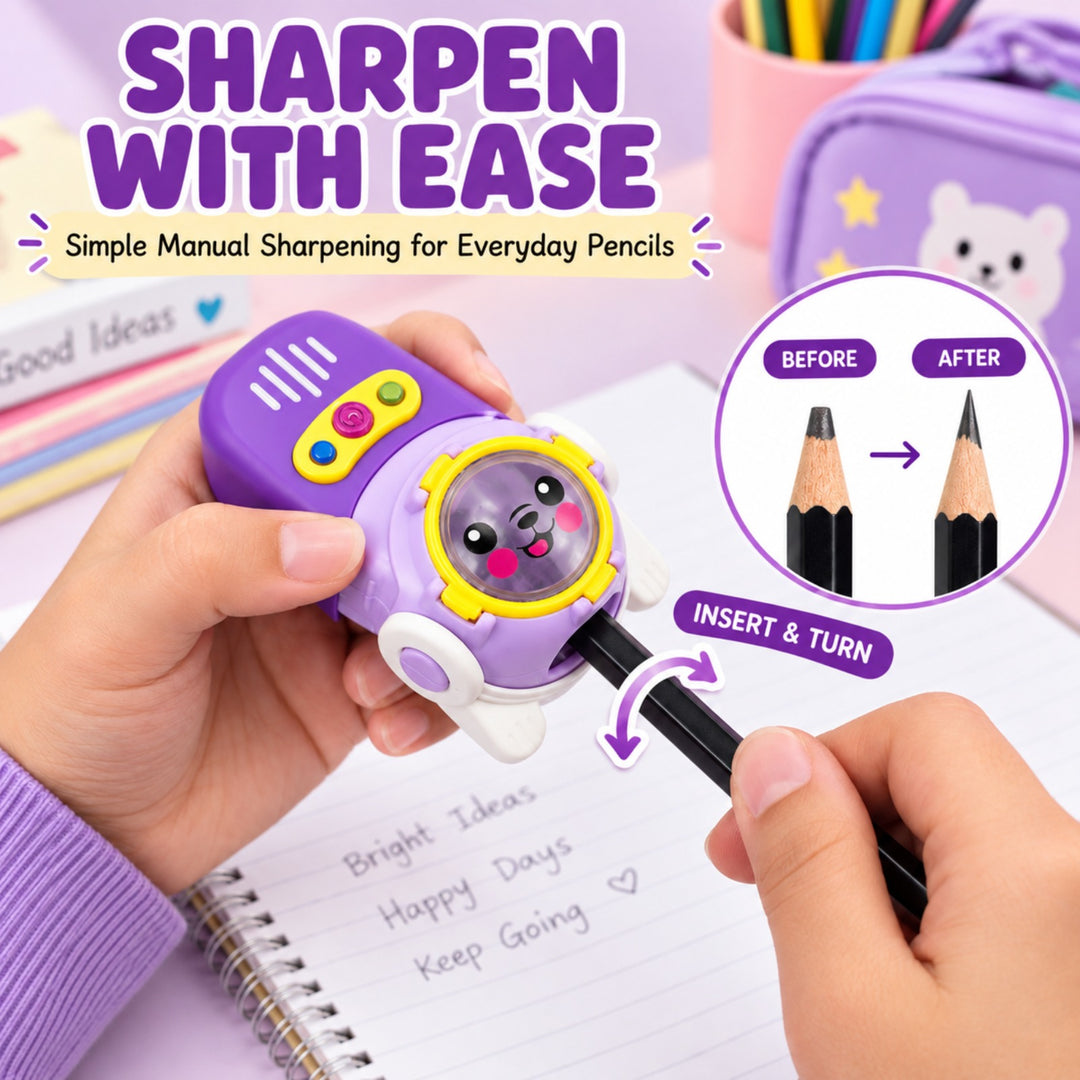 Sharpener Mobile Pencil Sharpener, Portable Manual Pencil Sharpener for School, Office, Students, Kids and Drawing