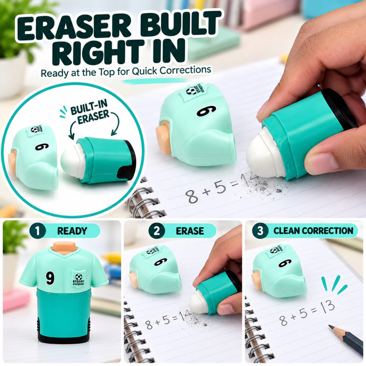 Sharpener Jersey Pencil Sharpener, Compact Manual Pencil Sharpener, Portable Stationery Sharpener for Writing, Drawing, Sketching, Office, School and Everyday Use