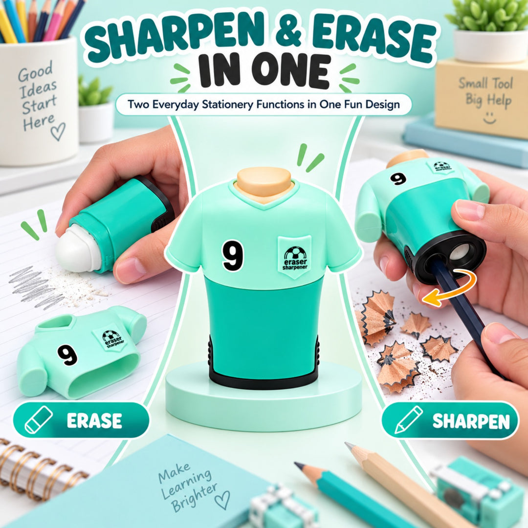 Sharpener Jersey Pencil Sharpener, Compact Manual Pencil Sharpener, Portable Stationery Sharpener for Writing, Drawing, Sketching, Office, School and Everyday Use
