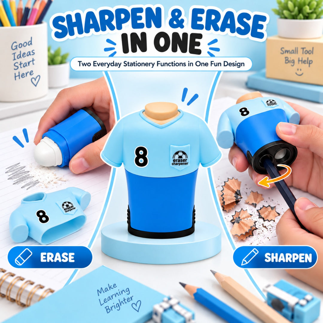 Sharpener Jersey Pencil Sharpener, Compact Manual Pencil Sharpener, Portable Stationery Sharpener for Writing, Drawing, Sketching, Office, School and Everyday Use