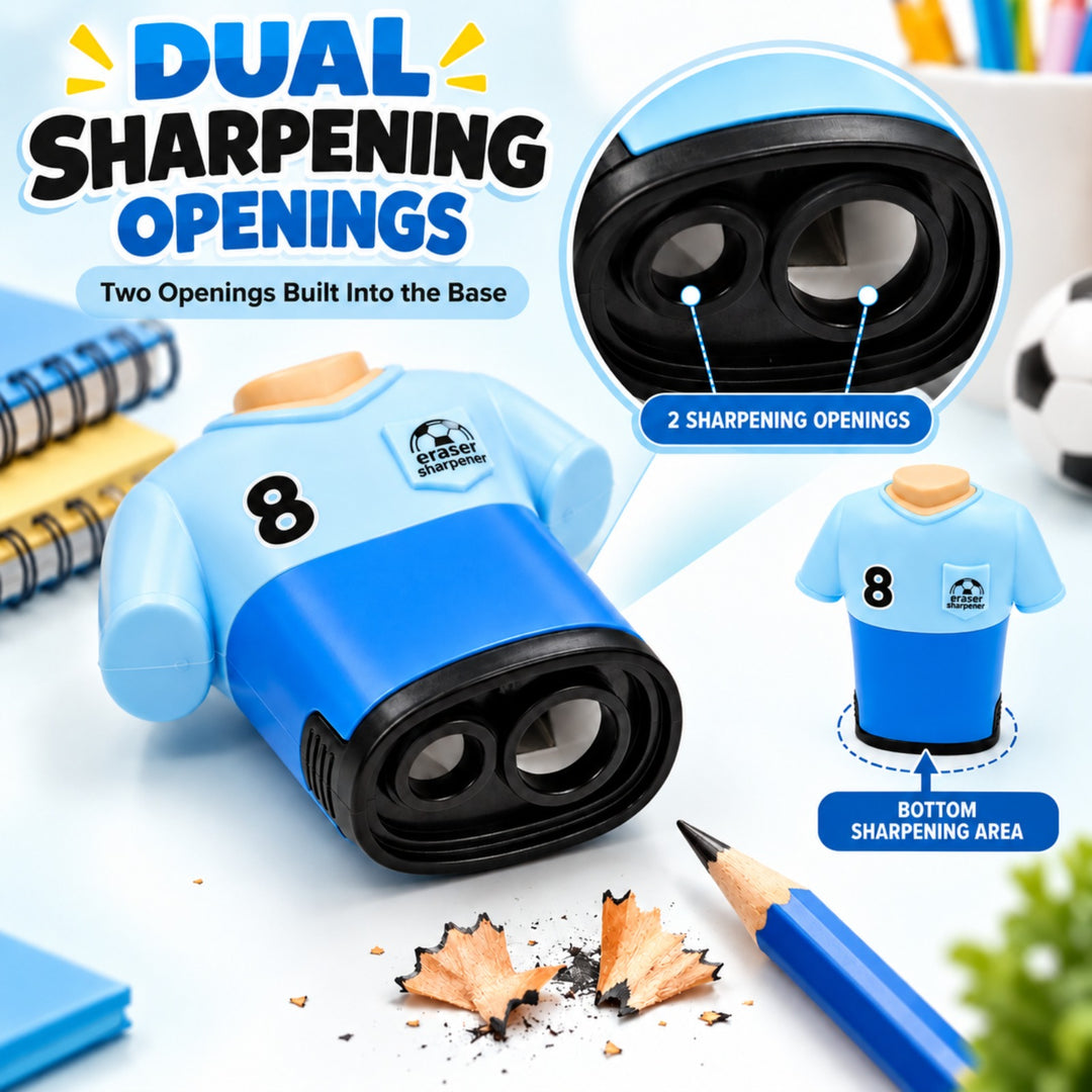 Sharpener Jersey Pencil Sharpener, Compact Manual Pencil Sharpener, Portable Stationery Sharpener for Writing, Drawing, Sketching, Office, School and Everyday Use