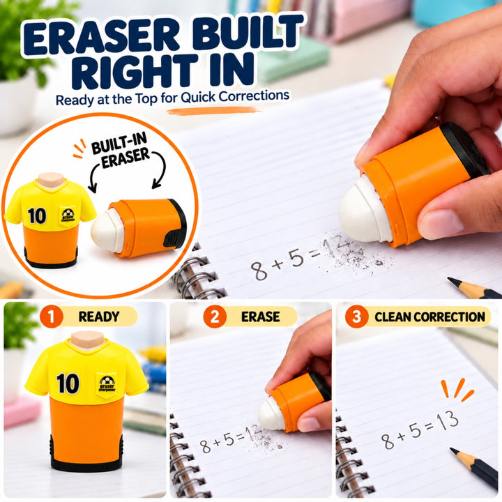Sharpener Jersey Pencil Sharpener, Compact Manual Pencil Sharpener, Portable Stationery Sharpener for Writing, Drawing, Sketching, Office, School and Everyday Use