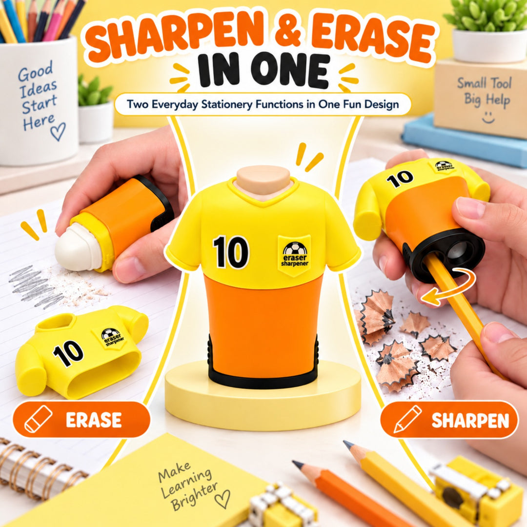Sharpener Jersey Pencil Sharpener, Compact Manual Pencil Sharpener, Portable Stationery Sharpener for Writing, Drawing, Sketching, Office, School and Everyday Use