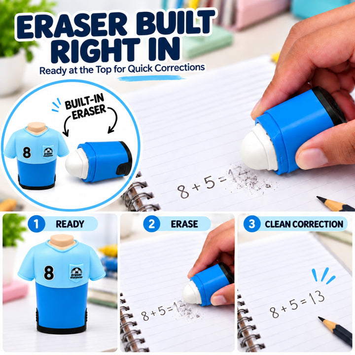 Sharpener Jersey Pencil Sharpener, Compact Manual Pencil Sharpener, Portable Stationery Sharpener for Writing, Drawing, Sketching, Office, School and Everyday Use