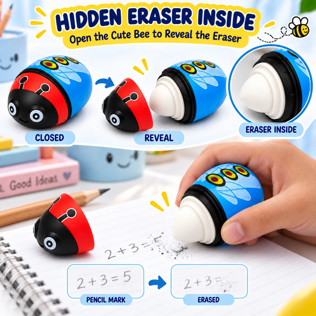 Sharpener Ladybug Pink Pencil Sharpener, Compact Manual Pencil Sharpener, Portable Stationery Sharpener for Home, Office, School and Drawing