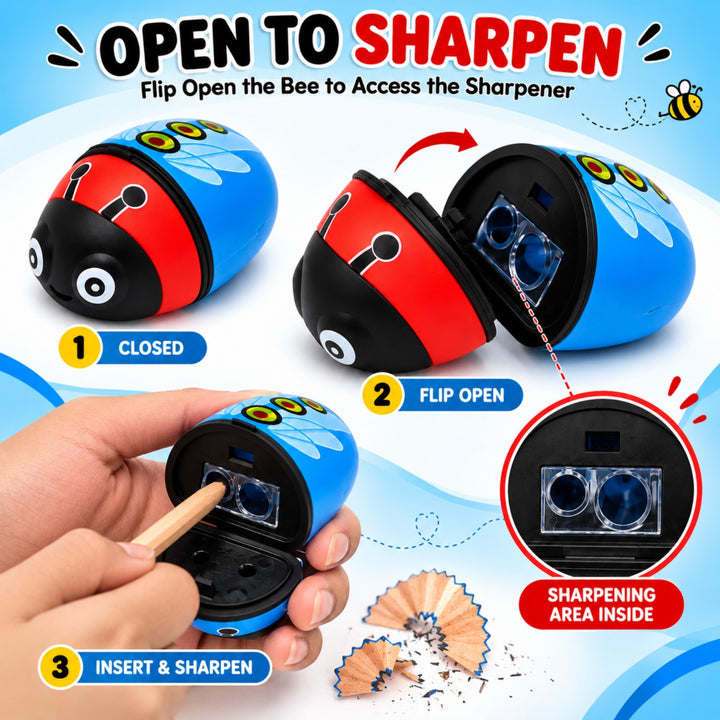 Sharpener Ladybug Pink Pencil Sharpener, Compact Manual Pencil Sharpener, Portable Stationery Sharpener for Home, Office, School and Drawing