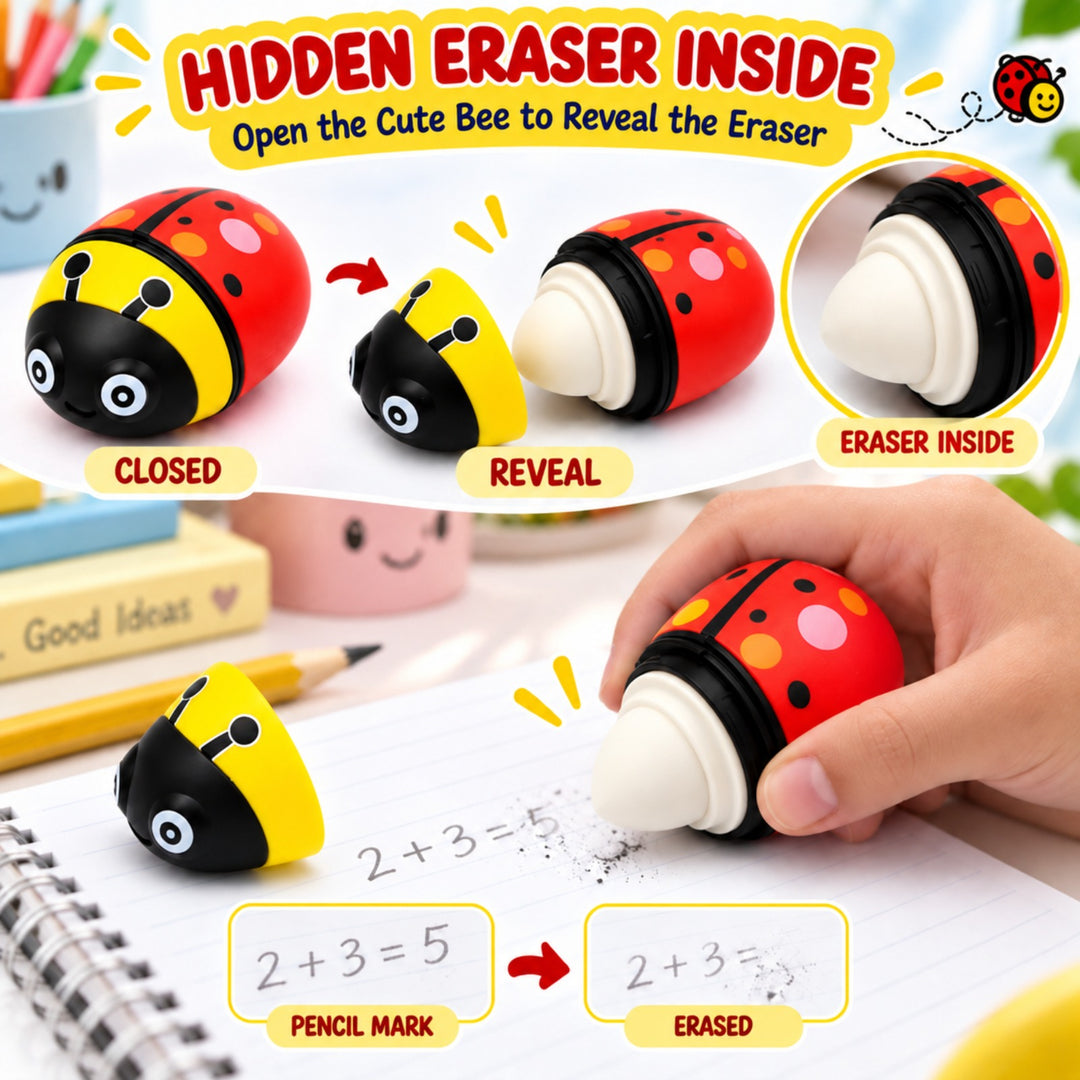 Sharpener Ladybug Pink Pencil Sharpener, Compact Manual Pencil Sharpener, Portable Stationery Sharpener for Home, Office, School and Drawing