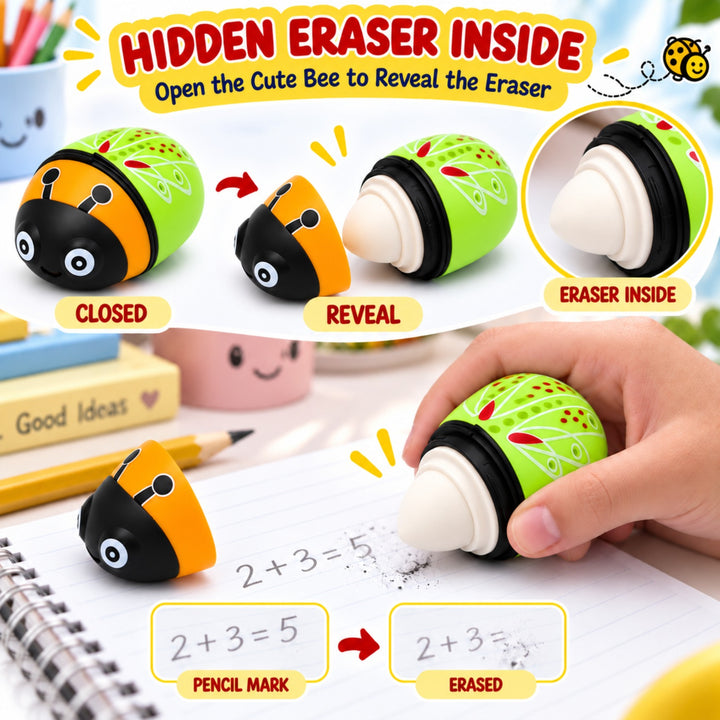 Sharpener Ladybug Pink Pencil Sharpener, Compact Manual Pencil Sharpener, Portable Stationery Sharpener for Home, Office, School and Drawing