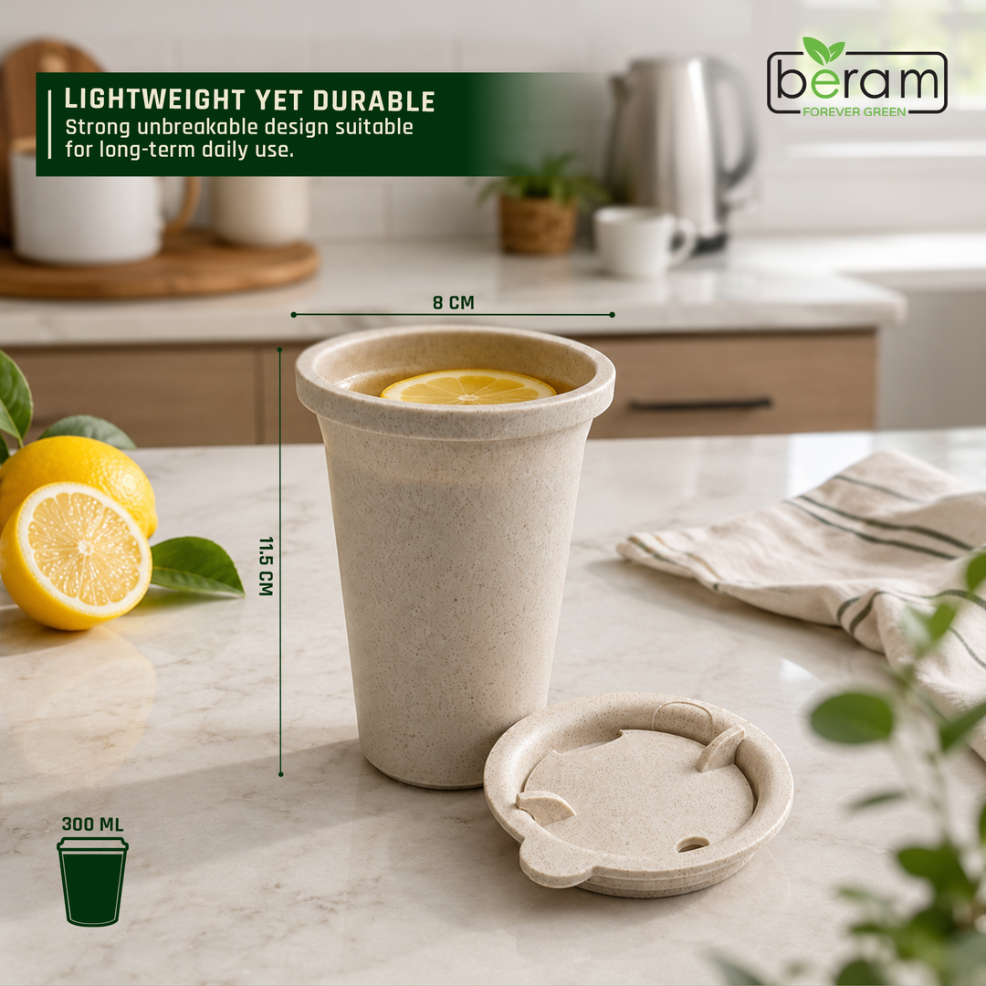 Wheat Straw 300 ml Cup With Lid