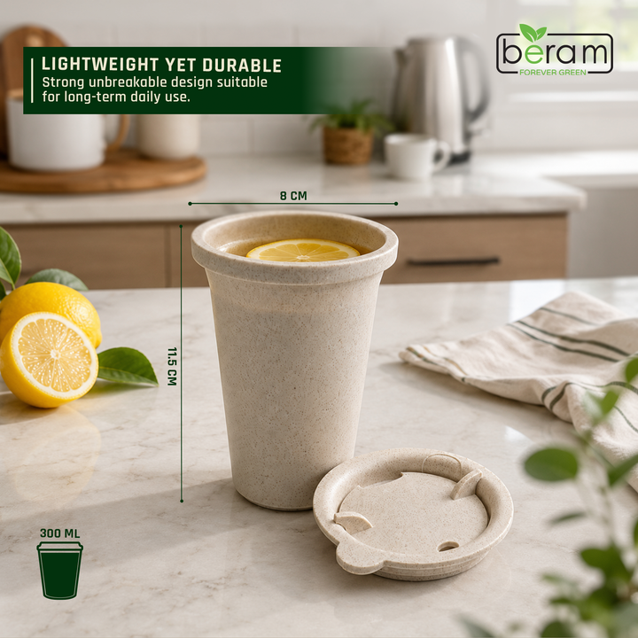 Wheat Straw 300 ml Cup With Lid
