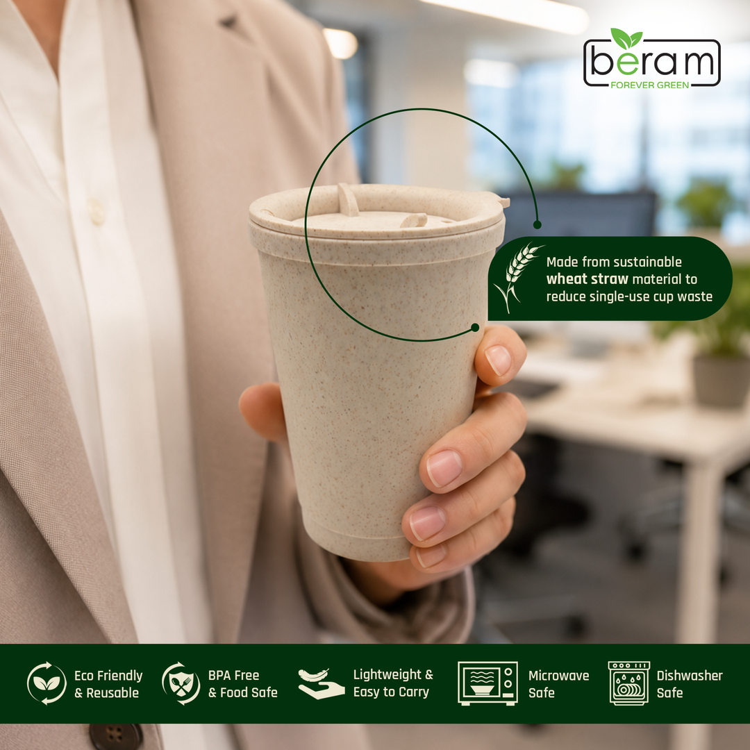 Wheat Straw 300 ml Cup With Lid