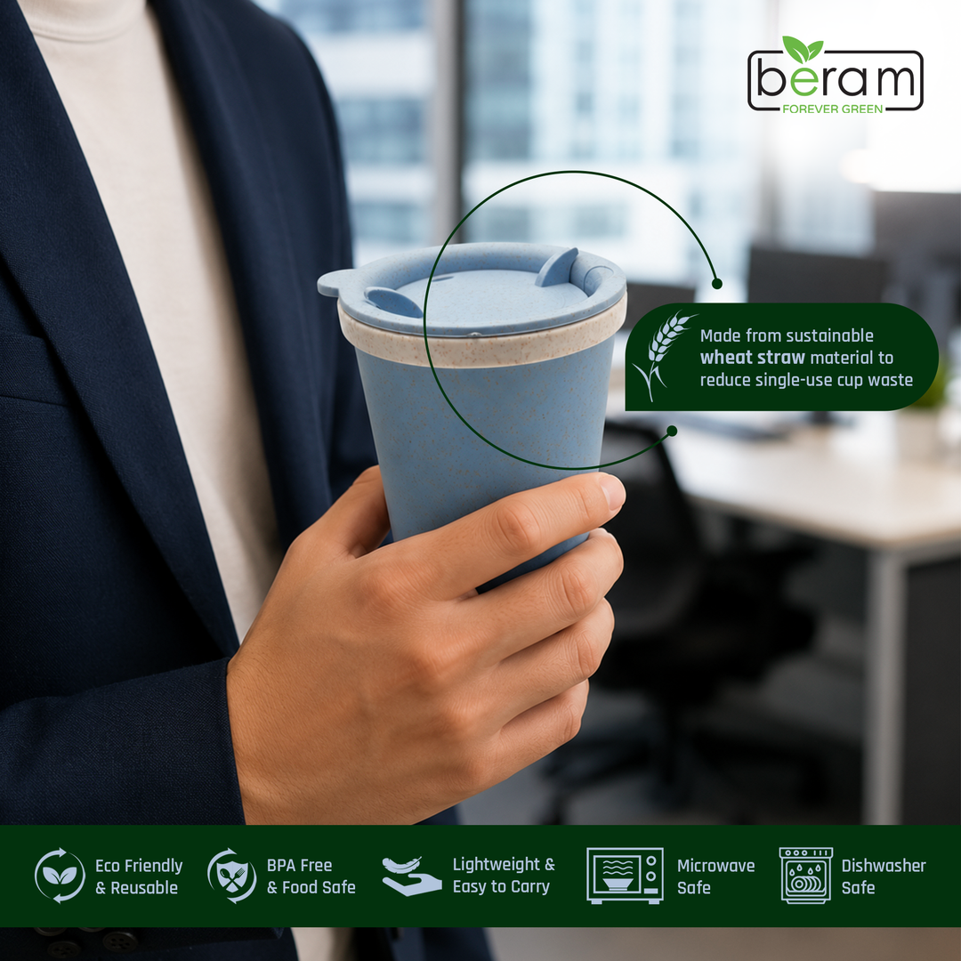 Wheat Straw 300 ml Cup With Lid