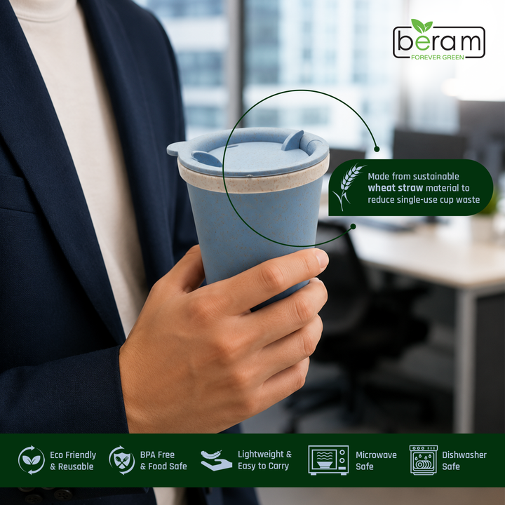 Wheat Straw 300 ml Cup With Lid