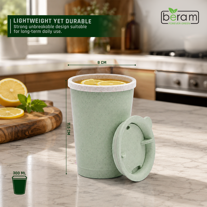 Wheat Straw 300 ml Cup With Lid