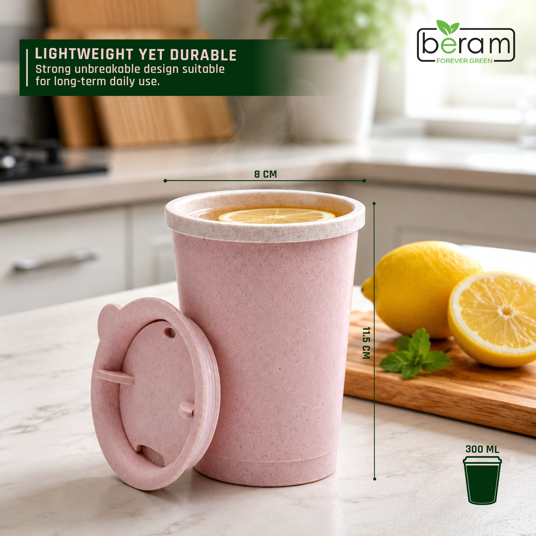 Wheat Straw 300 ml Cup With Lid