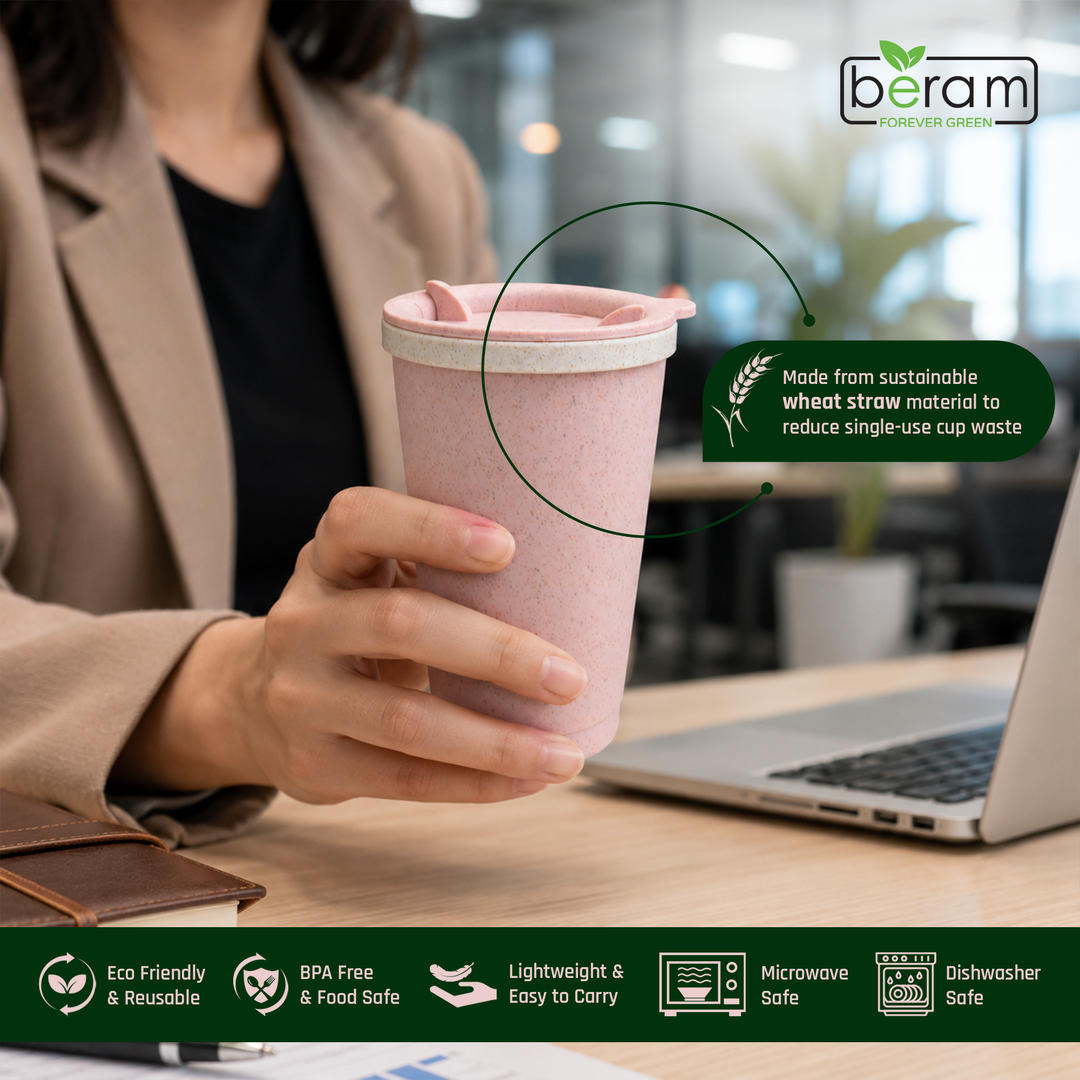 Wheat Straw 300 ml Cup With Lid