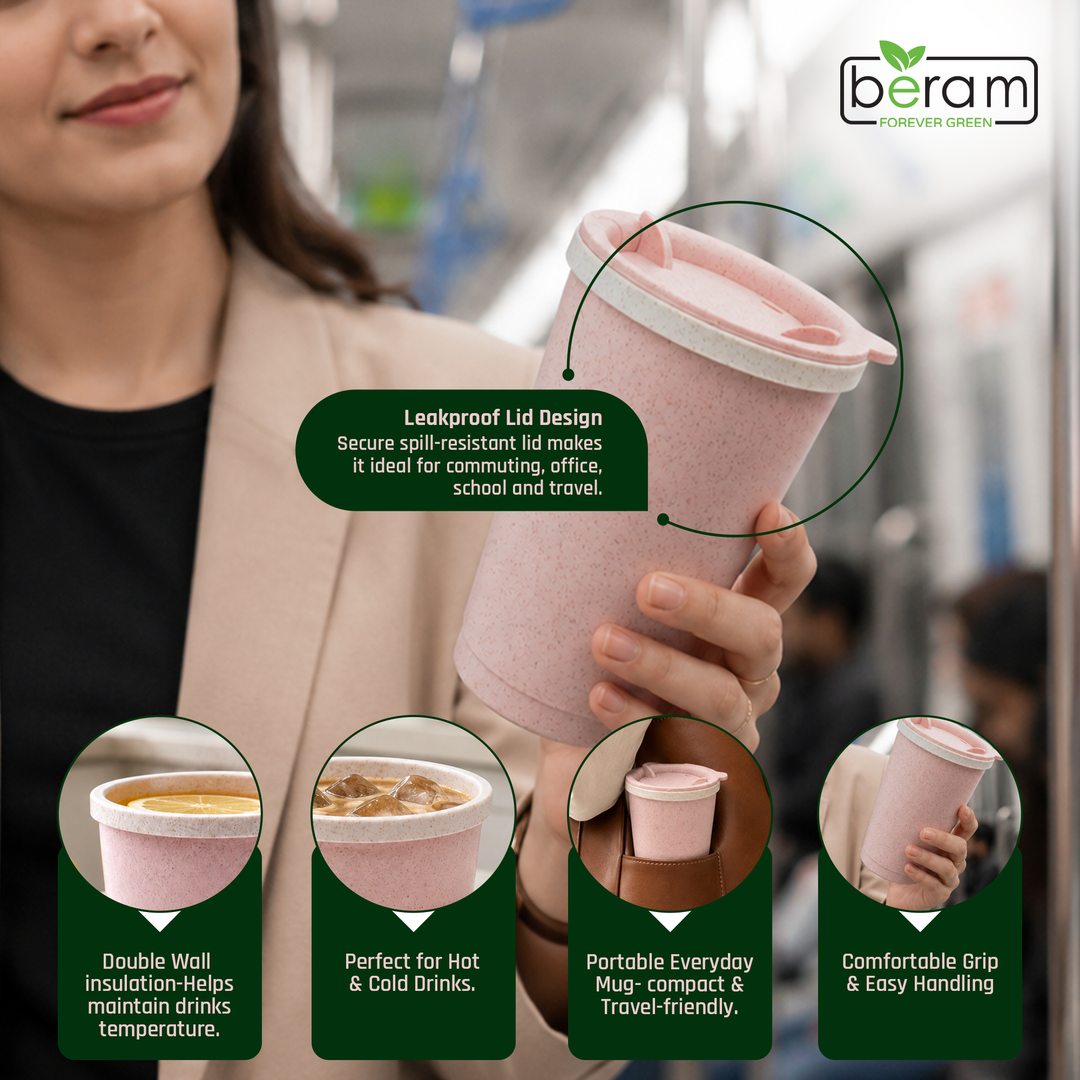 Wheat Straw 300 ml Cup With Lid