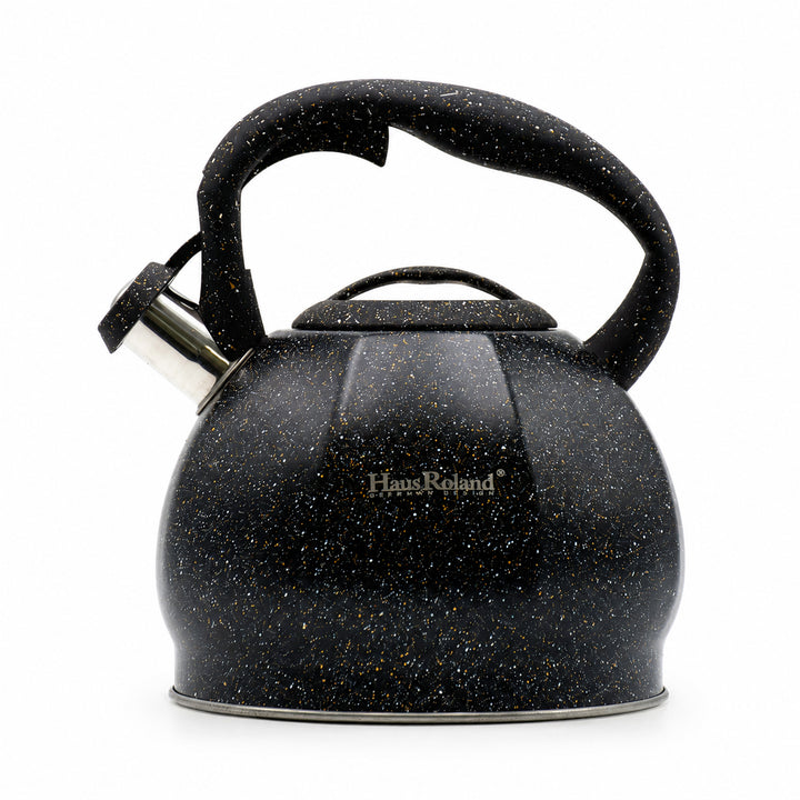 Haus Roland Whistling Kettle, Stovetop Tea Kettle, Stainless Teapot, 3 Liters with Dotted Grain Handles, Fast Boiling, Perfect for Homes, Picnics, and Parties