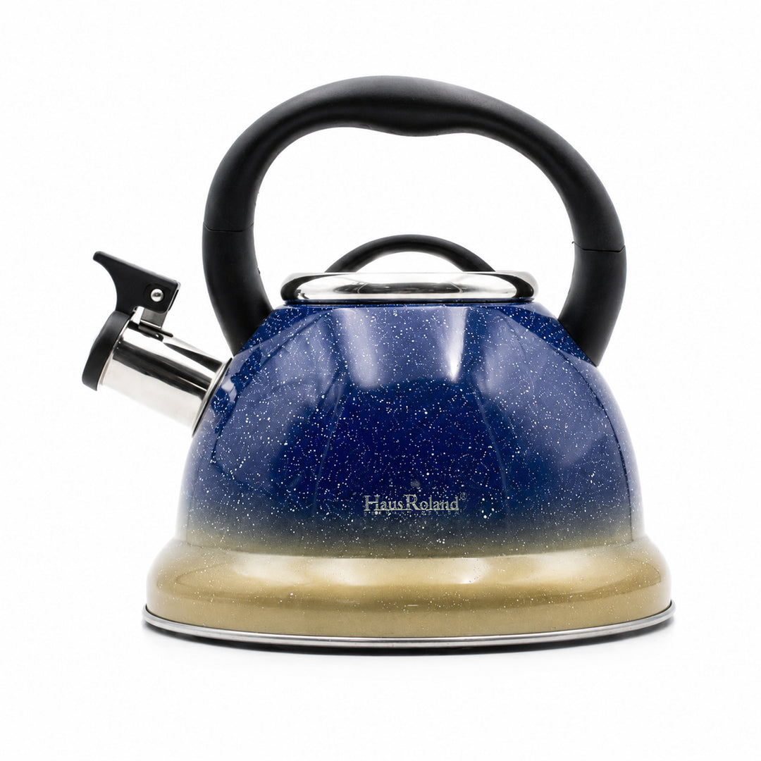 Haus Roland Stainless Steel Tea Kettle, Whistling Teapot, 3.5L Capacity, Suitable for Induction, Gas Stove, Construction, Glitter Finish, Fast Boiling Kitchen Utensil