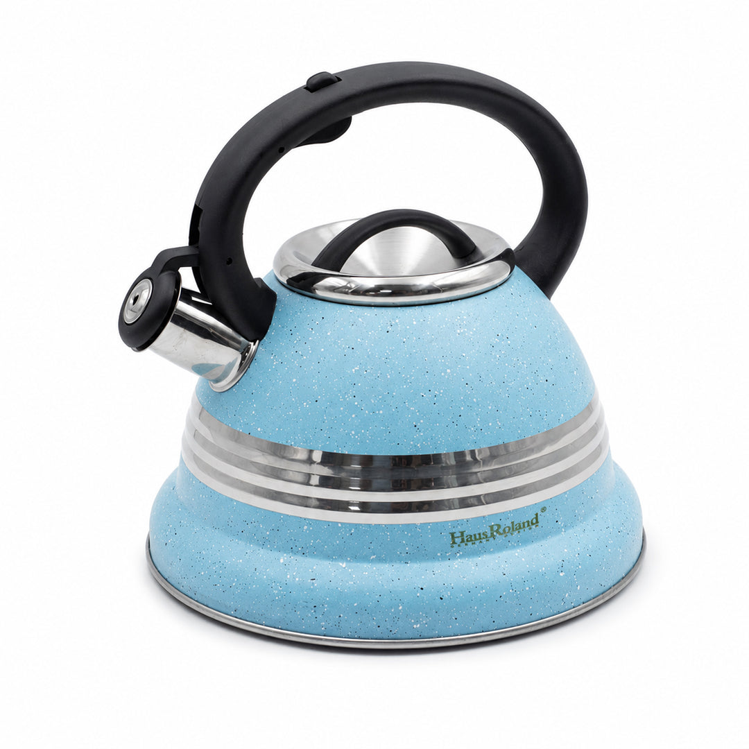 Dotted Whistling Kettle with Single Silver Stripe