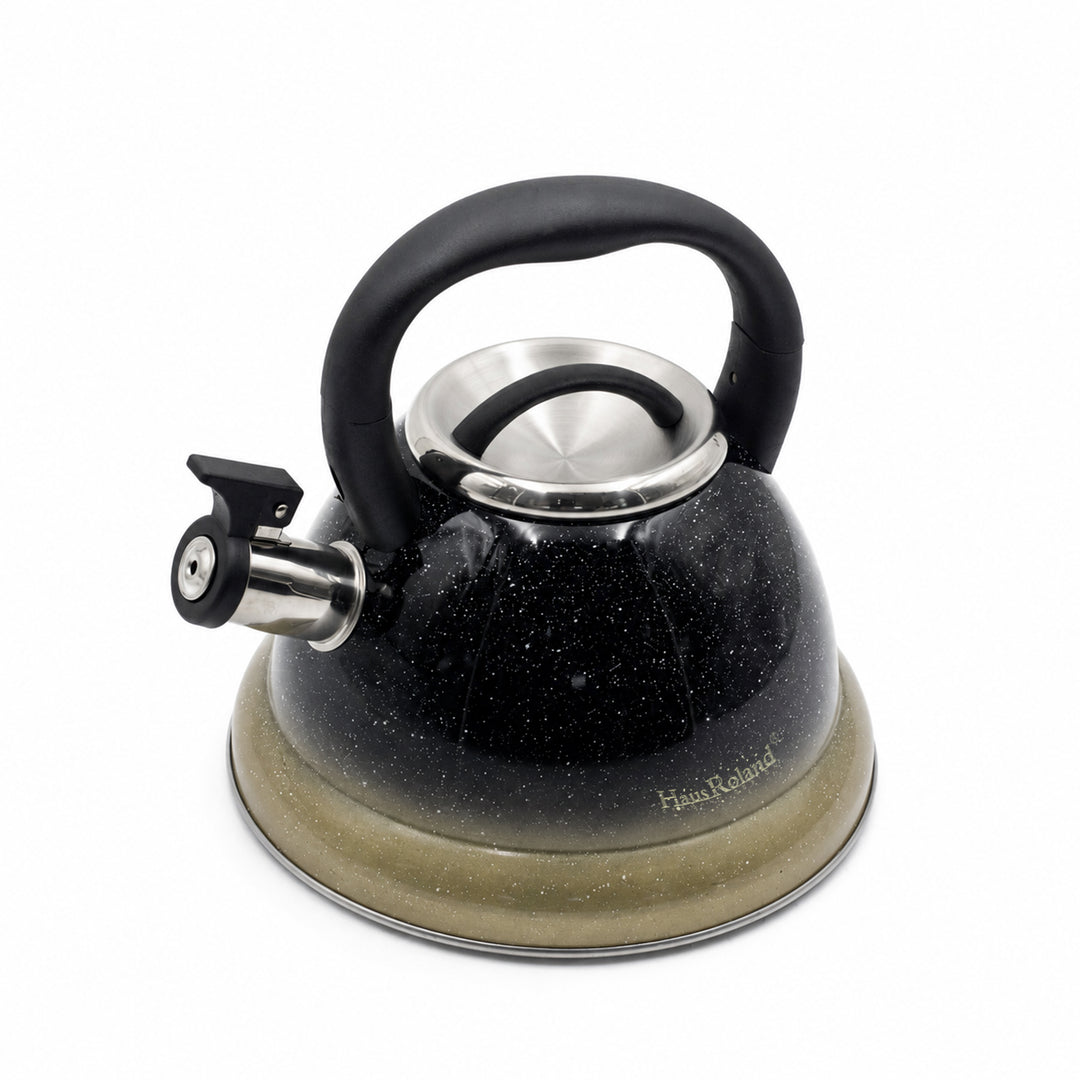 Haus Roland Stainless Steel Tea Kettle, Whistling Teapot, 3.5L Capacity, Suitable for Induction, Gas Stove, Construction, Glitter Finish, Fast Boiling Kitchen Utensil