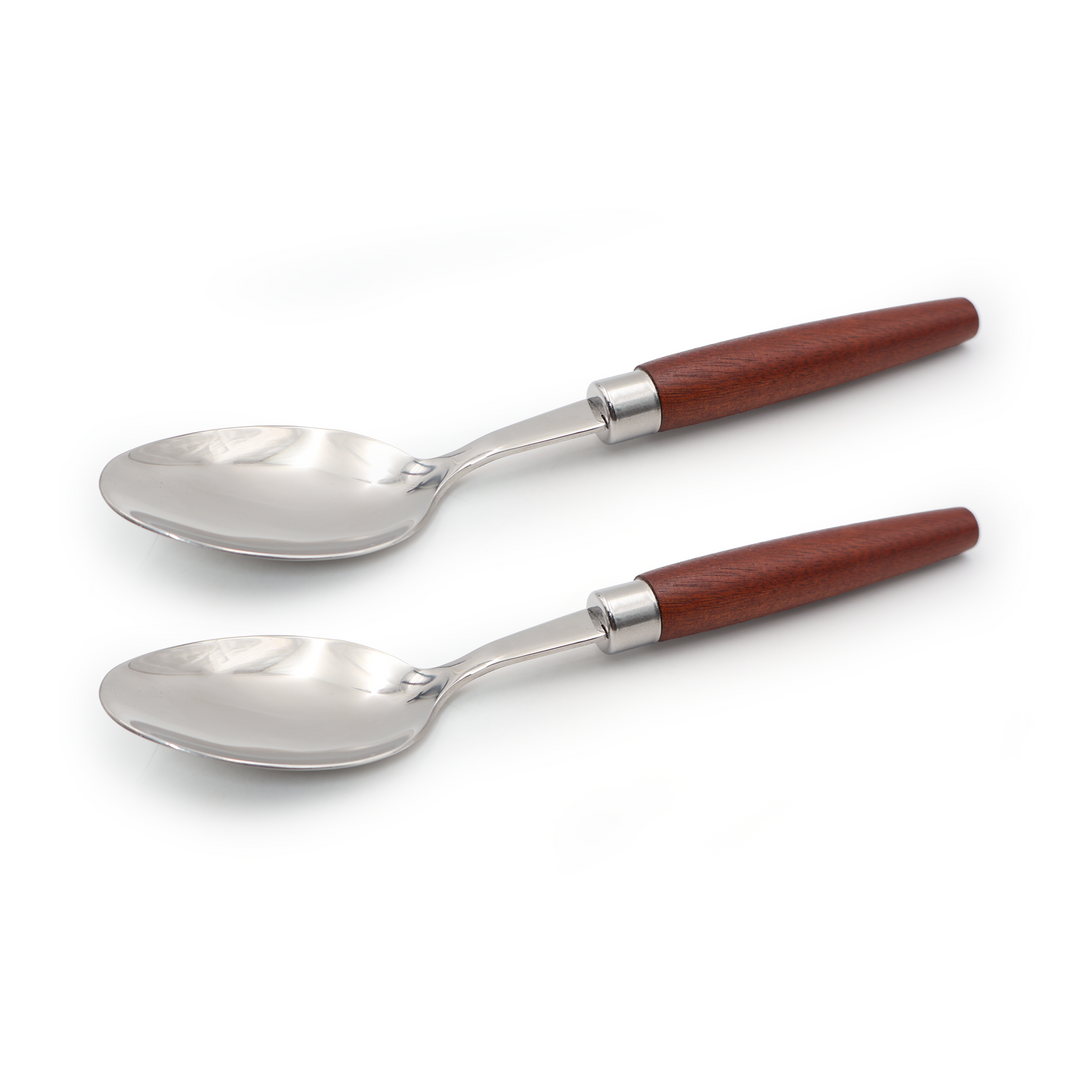 BERAM Woodland Steel Cutlery Set  18/10 Stainless Steel Flatware with Wooden Handles, Premium Tableware for Home, Restaurants