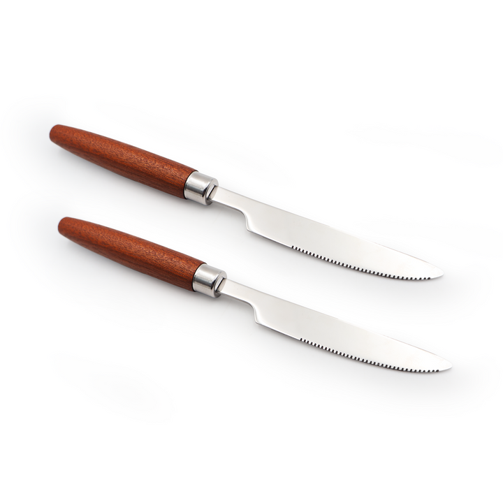 BERAM Woodland Steel Cutlery Set  18/10 Stainless Steel Flatware with Wooden Handles, Premium Tableware for Home, Restaurants
