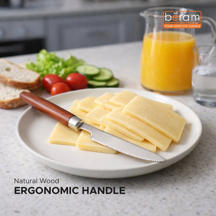 BERAM Woodland Steel Cutlery Set  18/10 Stainless Steel Flatware with Wooden Handles, Premium Tableware for Home, Restaurants