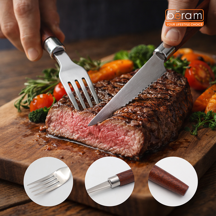 Woodland Steel Cutlery Set of 4, 16 & 24