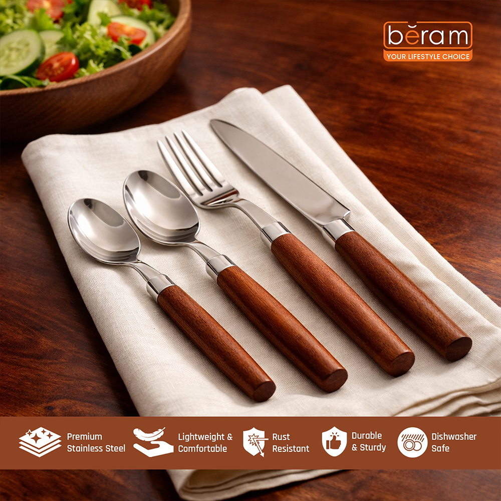Woodland Steel Cutlery Set of 4, 16 & 24