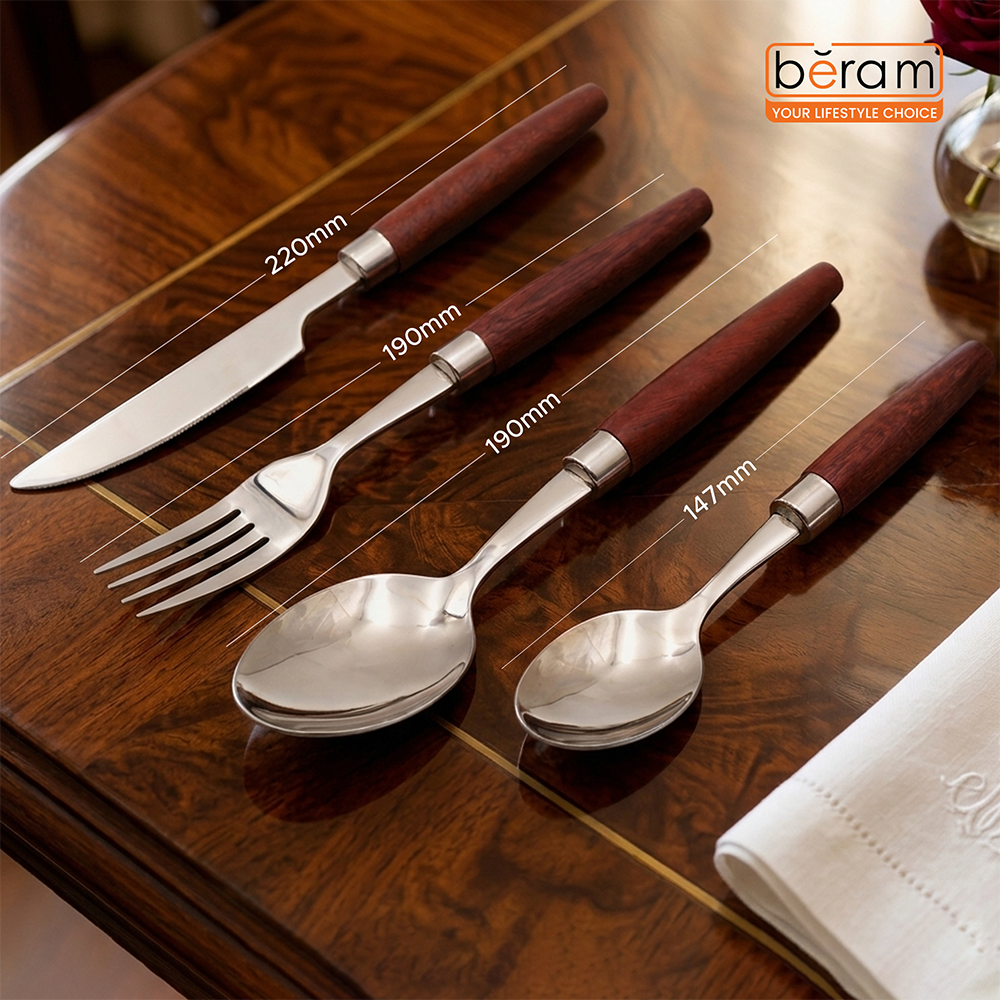 Woodland Steel Cutlery Set of 4, 16 & 24