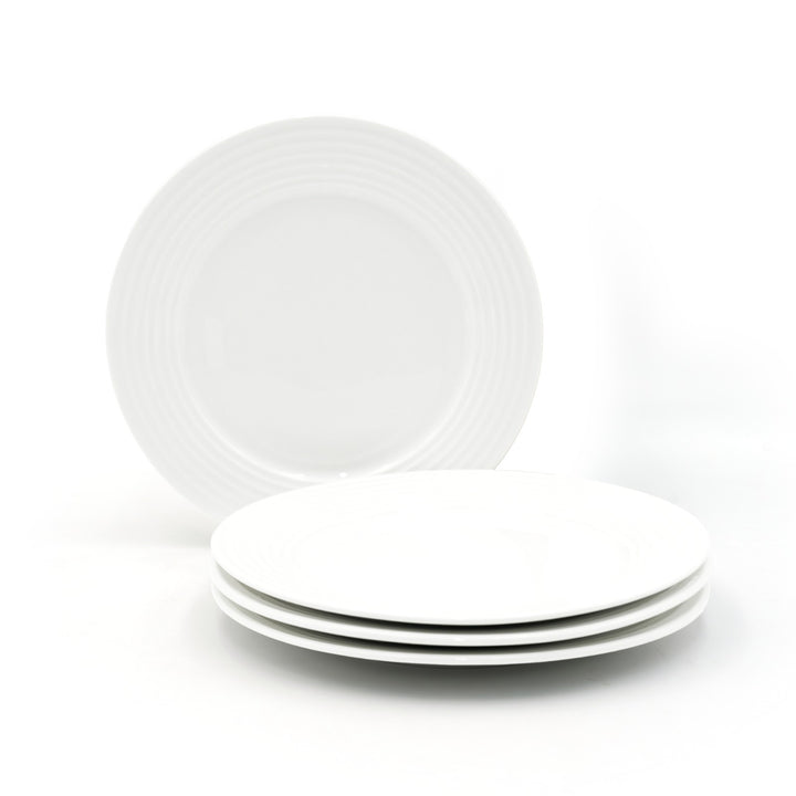 16Pc Ceramic Dinner Set Service Of 4 Includes Dinner&Dessert Plates Bowls Semi Bowl Plate Durable  White LightWeight Microwave Safe for Everyday Use Special Occassion Gifting