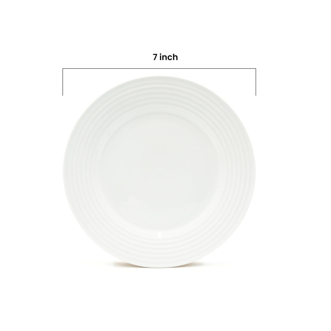 16Pc Ceramic Dinner Set Service Of 4 Includes Dinner&Dessert Plates Bowls Semi Bowl Plate Durable  White LightWeight Microwave Safe for Everyday Use Special Occassion Gifting